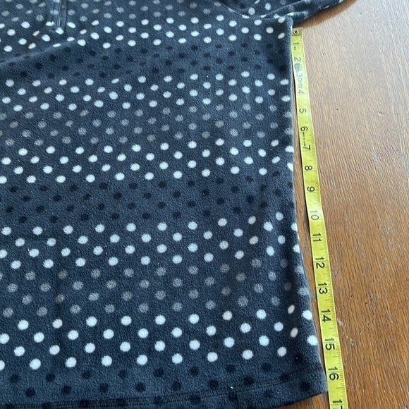 Old Navy polar fleece pullover quarter zip gray polkadot size large - Picture 9 of 13
